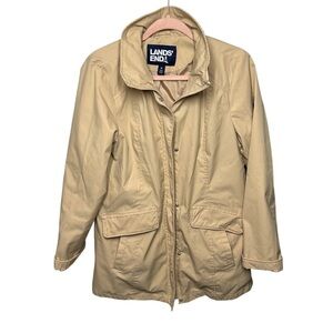 Lands' End tan windbreaker with hood